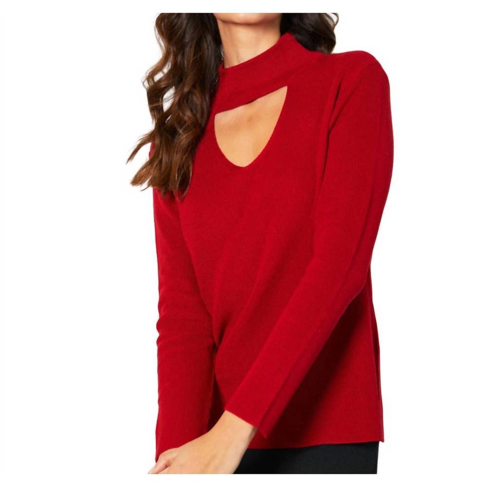 NEW ANGEL APPAREL keyhole ribbed top in rouge